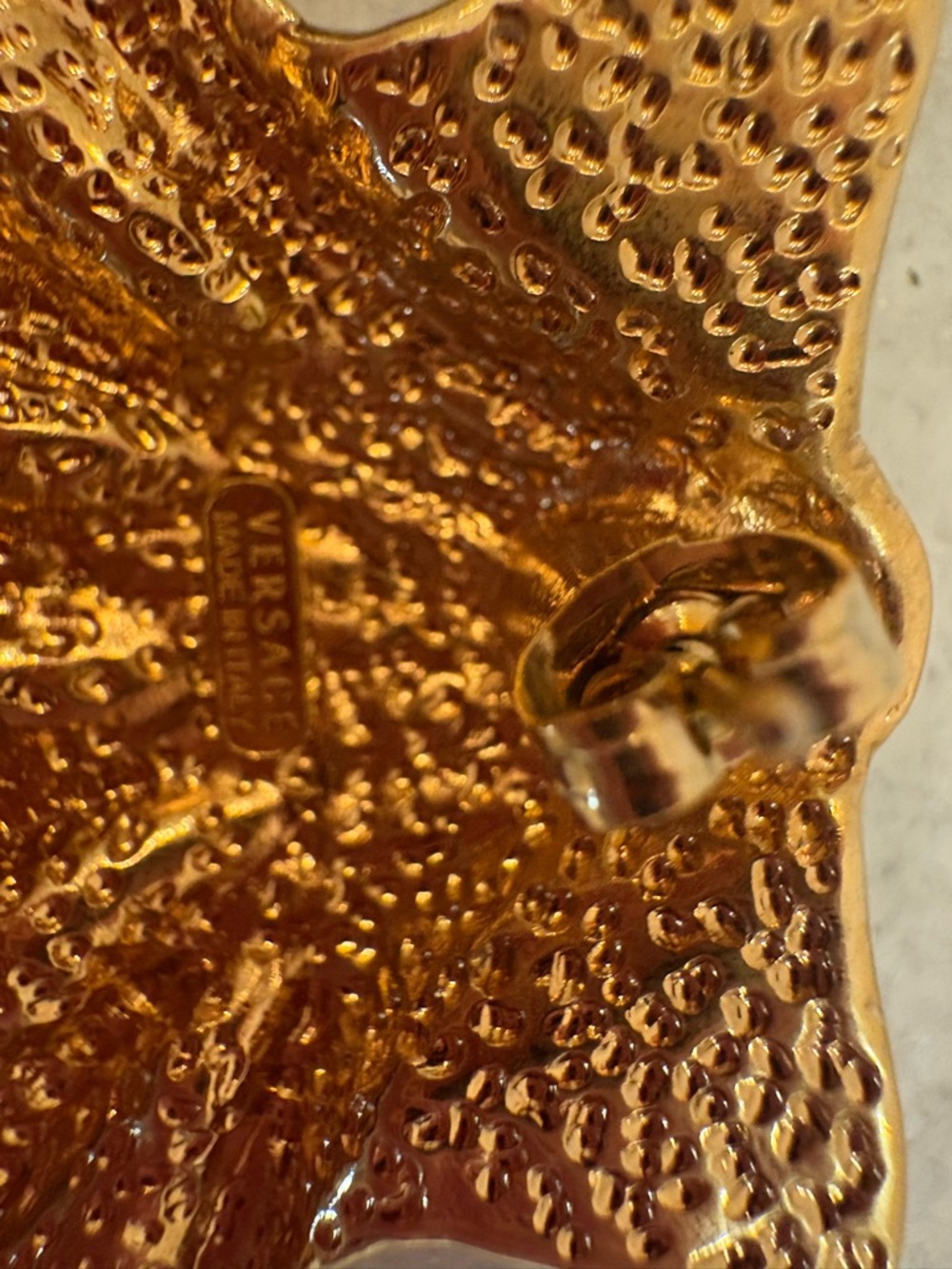 Versace Gold Statement Shell Earrings - Picture 3 of 6